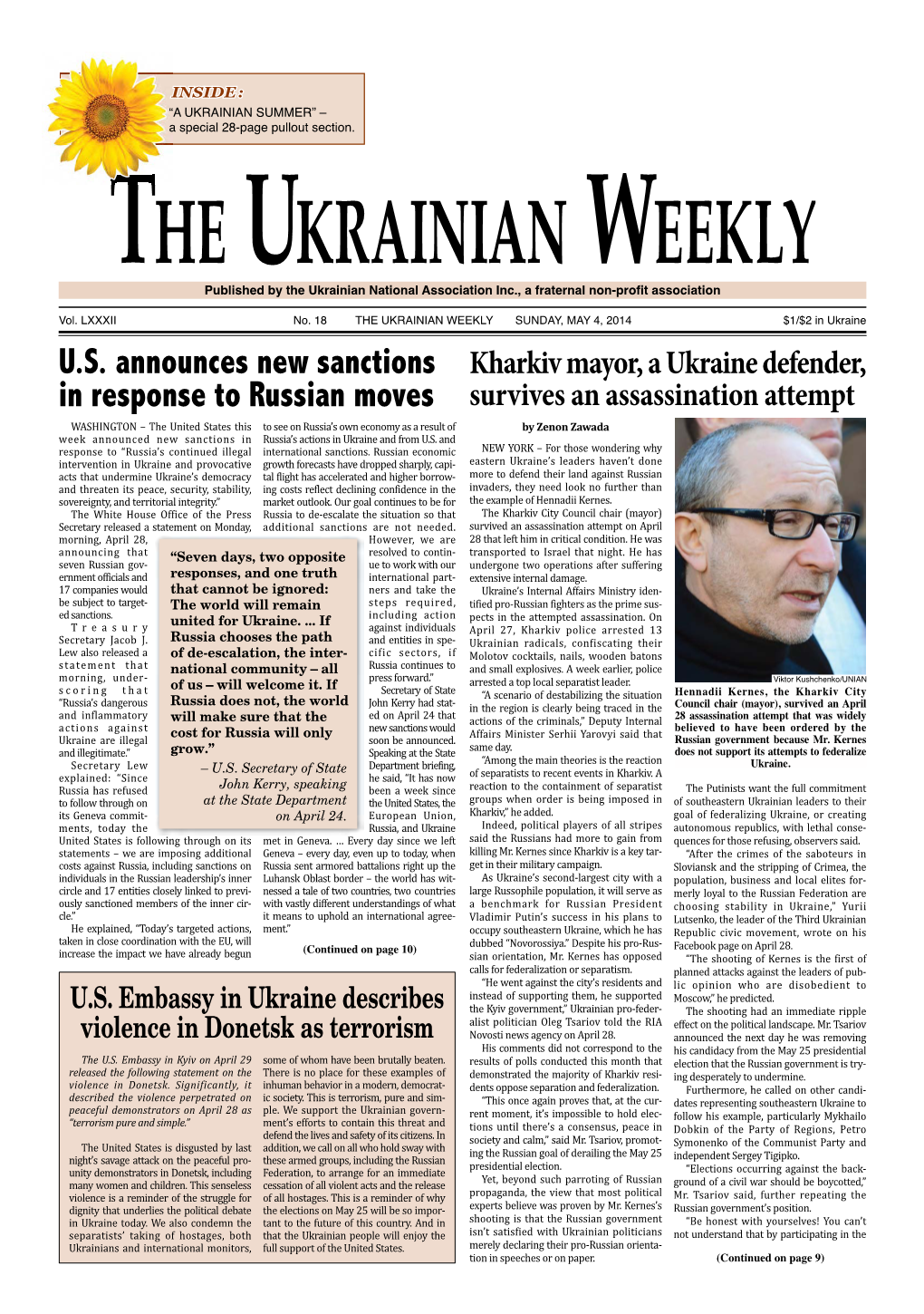 The Ukrainian Weekly 2014, No.18