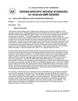 Nuscale Design-Specific Review Standard Section 5.4.7, Decay Heat