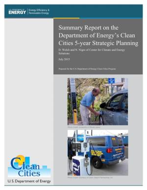 Summary Report on the Department of Energy's Clean Cities 5-Year