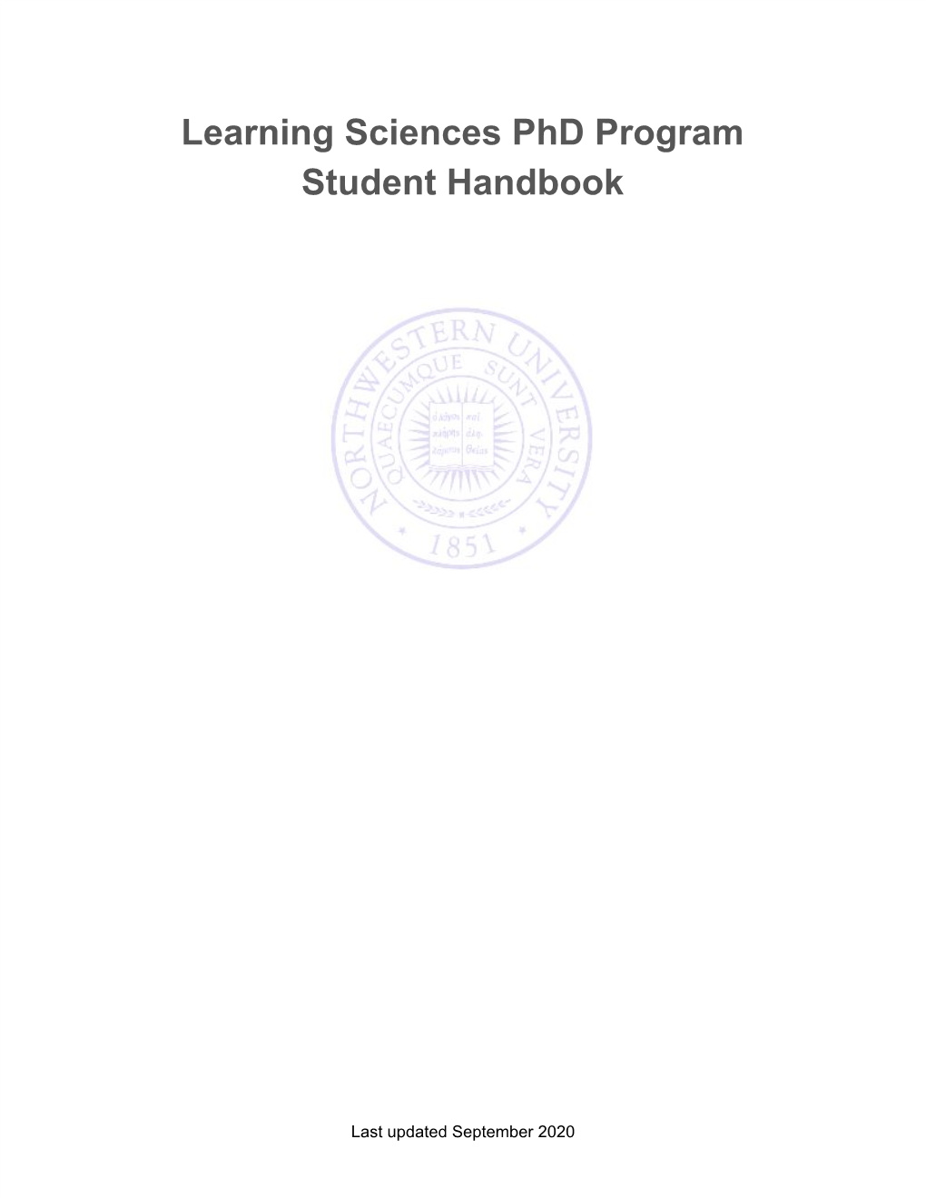 Download the Phd in Learning Sciences Handbook