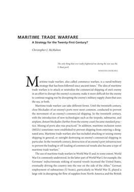 MARITIME TRADE WARFARE a Strategy for the Twenty-First Century?