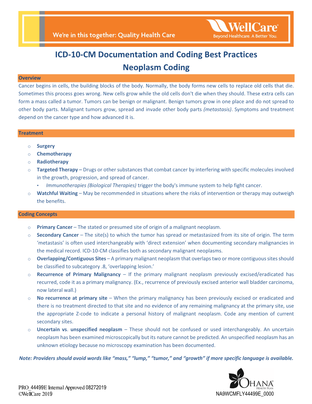 Icd 10 Cm Documentation And Coding Best Practices Neoplasm Coding Overview Cancer Begins In 5051