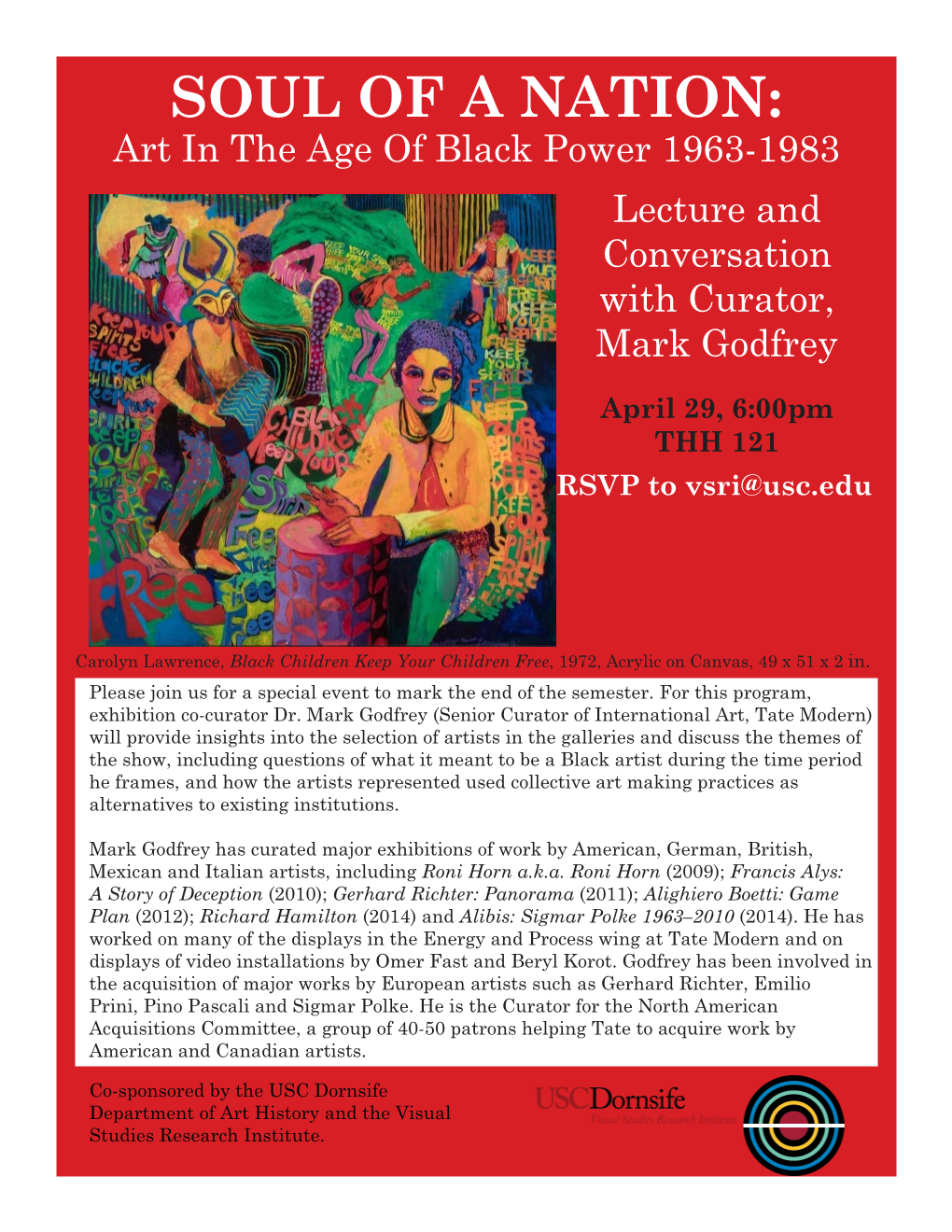 SOUL of a NATION: Art in the Age of Black Power 1963-1983 Lecture and Conversation with Curator, Mark Godfrey