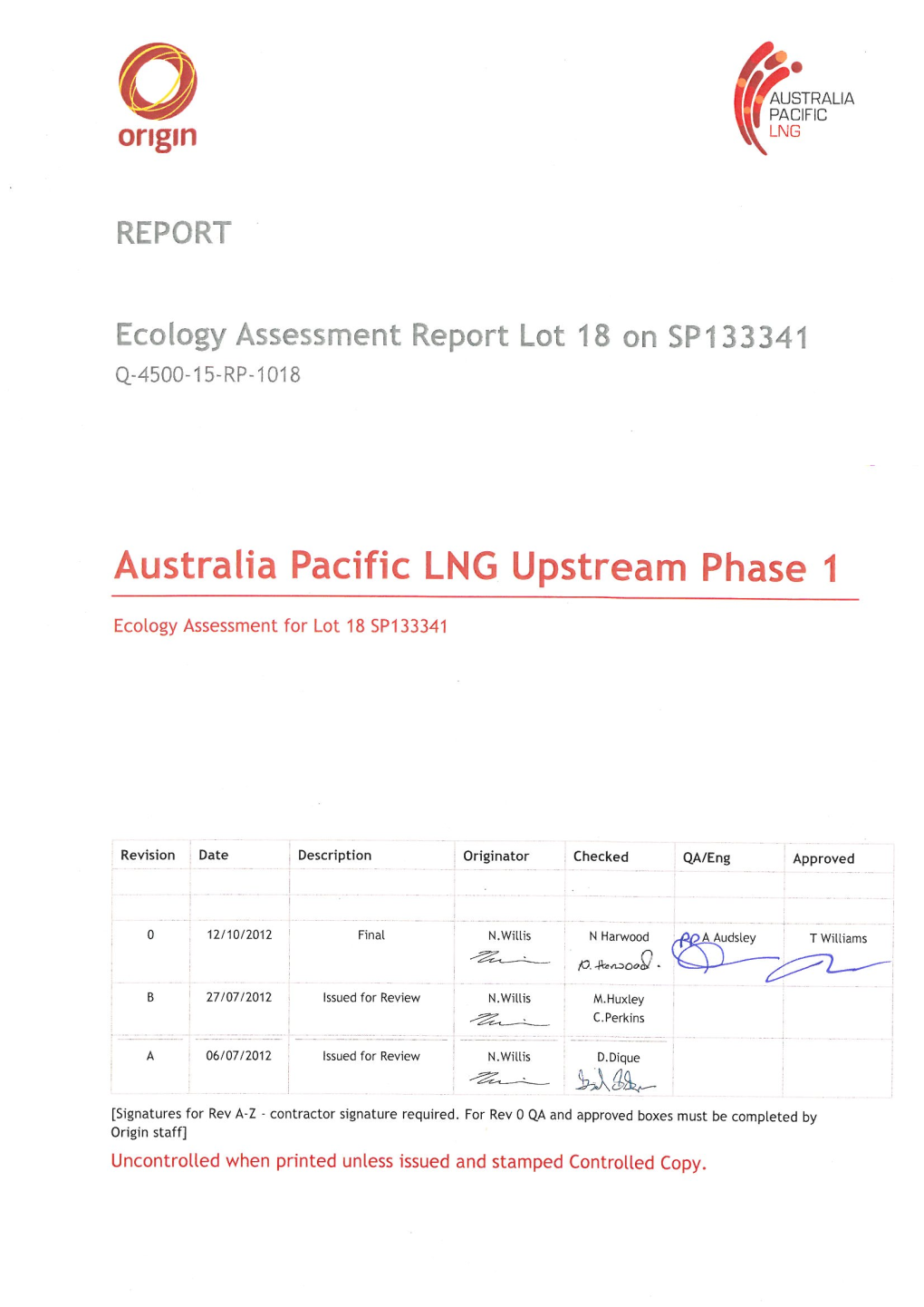 Ecology Assessment Report Lot 18 on SP133341 Report