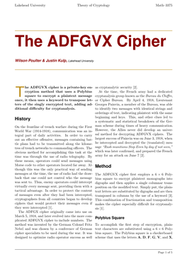 The ADFGVX Cipher