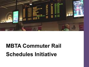 MBTA Commuter Rail Schedules Initiative January 6, 2016