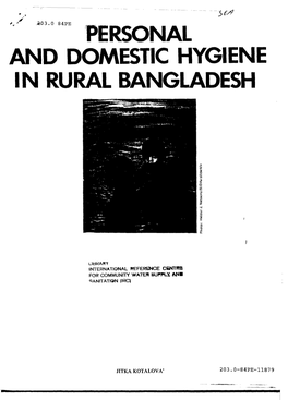 Personal and Domestic Hygiene in Rural Bangladesh