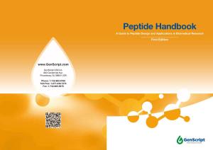 Peptide Handbook a Guide to Peptide Design and Applications in Biomedical Research