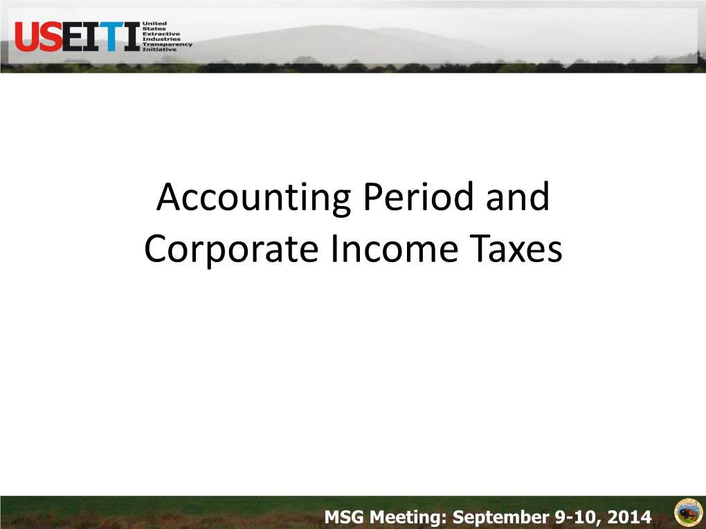 Accounting Period and Corporate Income Taxes