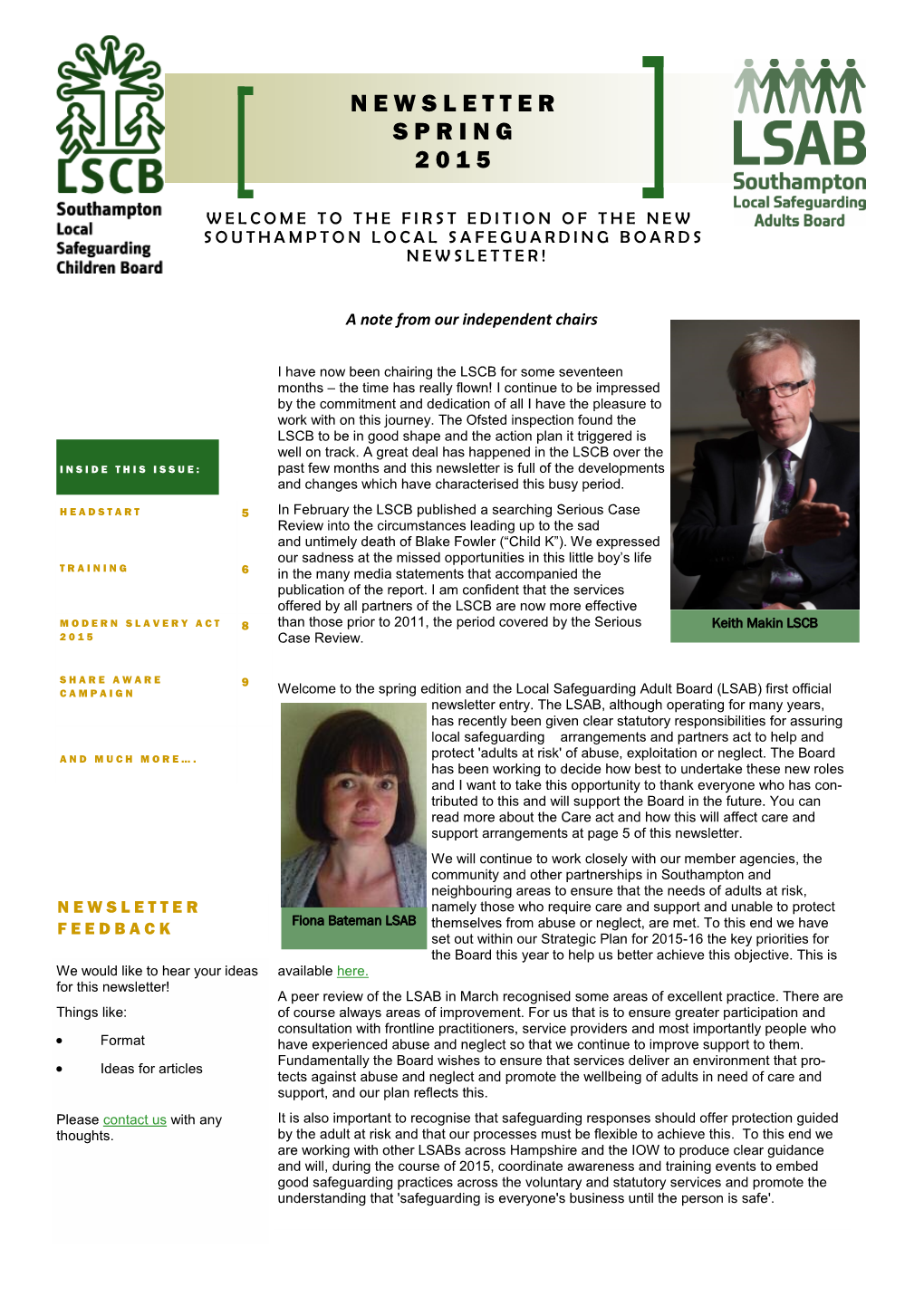 Newsletter Spring 2015