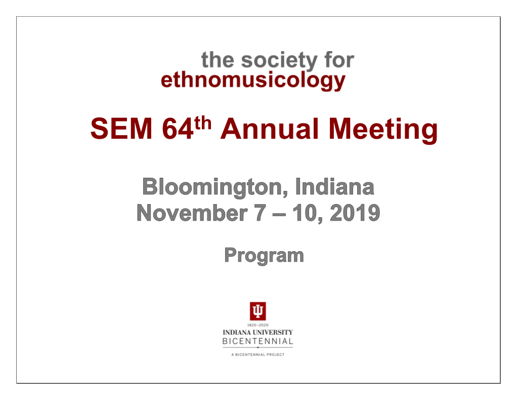 SEM 64Th Annual Meeting