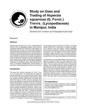 Study on Uses and Trading of Huperzia Squarrosa (G