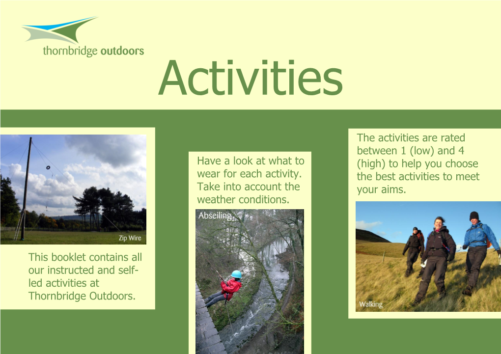 Thornbridge Outdoors Activities Booklet