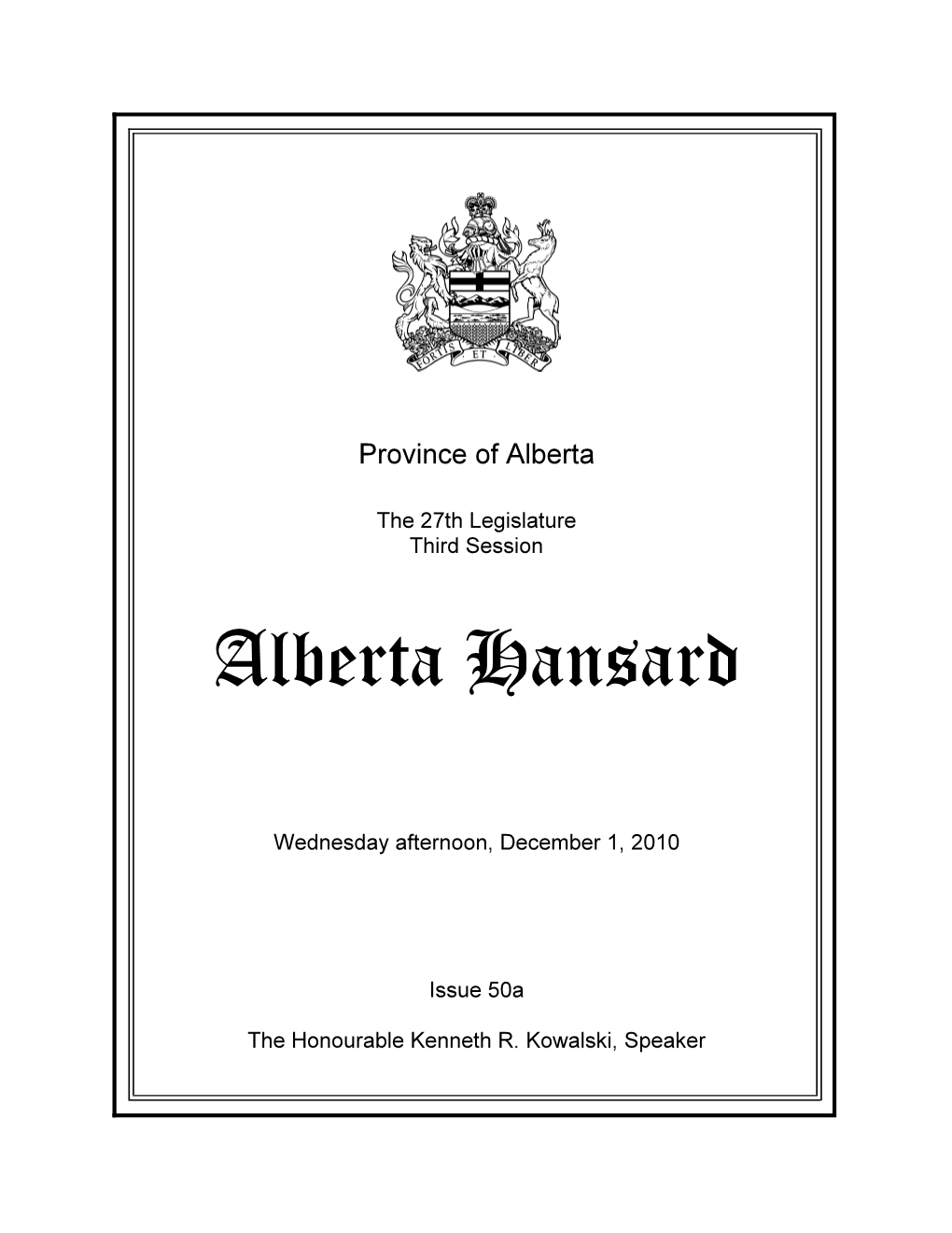 Alberta Hansard