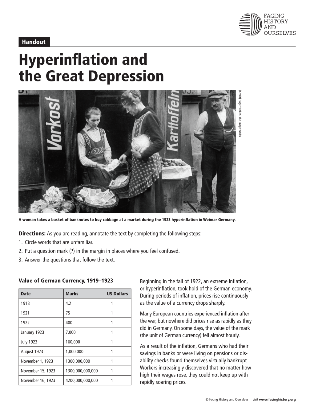 Hyperinflation and the Greate Depression