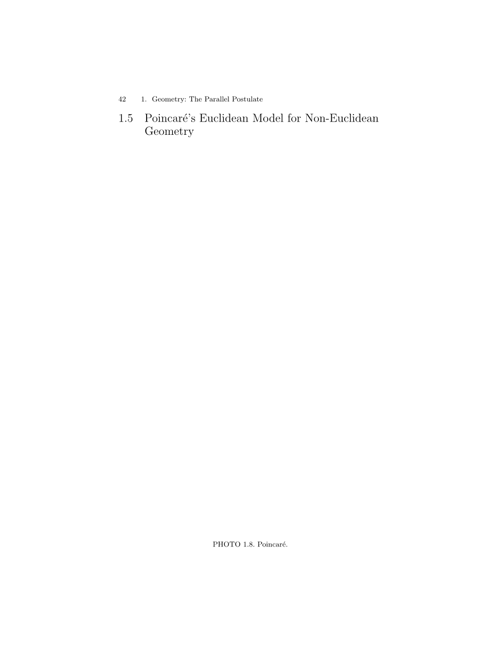 1.5 Poincaré's Euclidean Model for Non-Euclidean Geometry