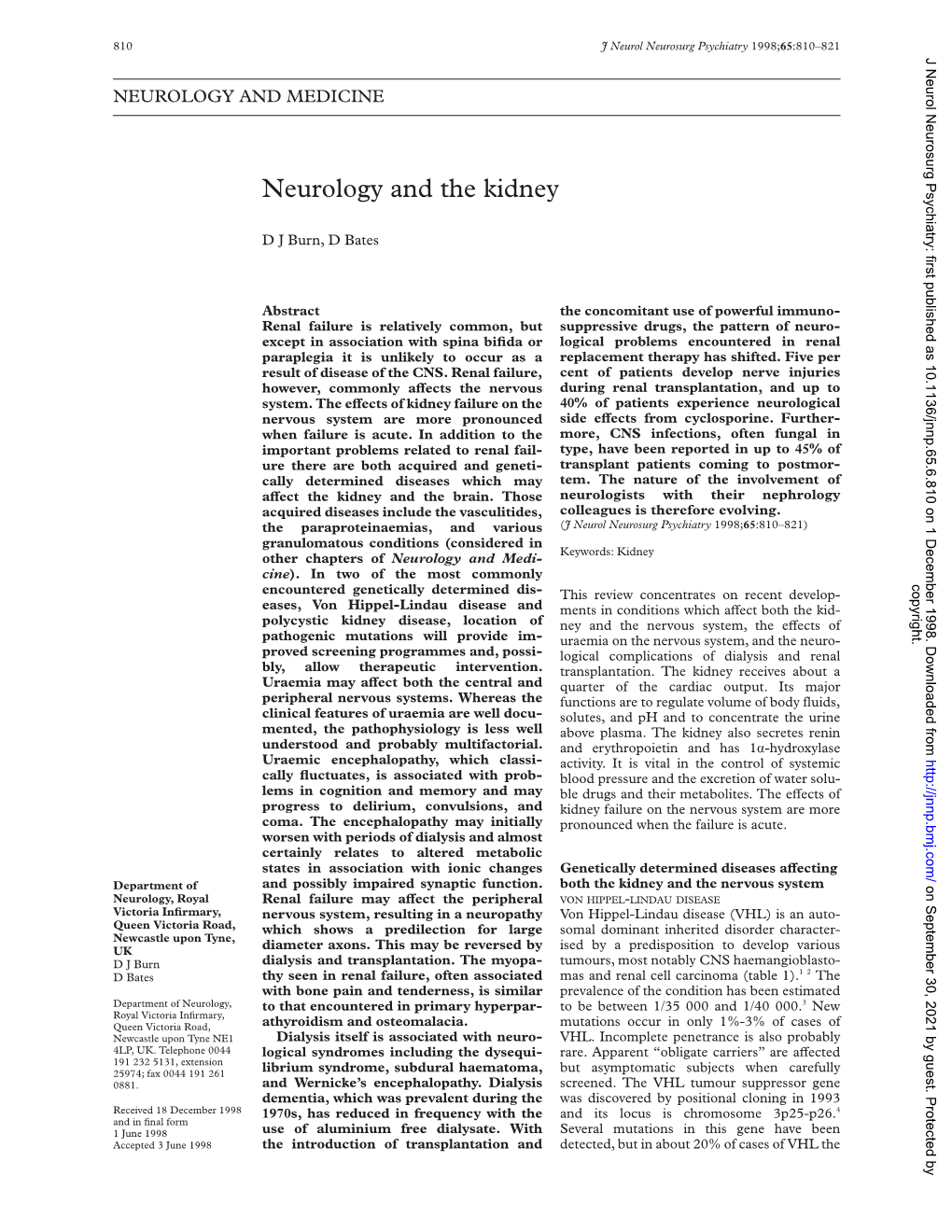 Neurology and the Kidney