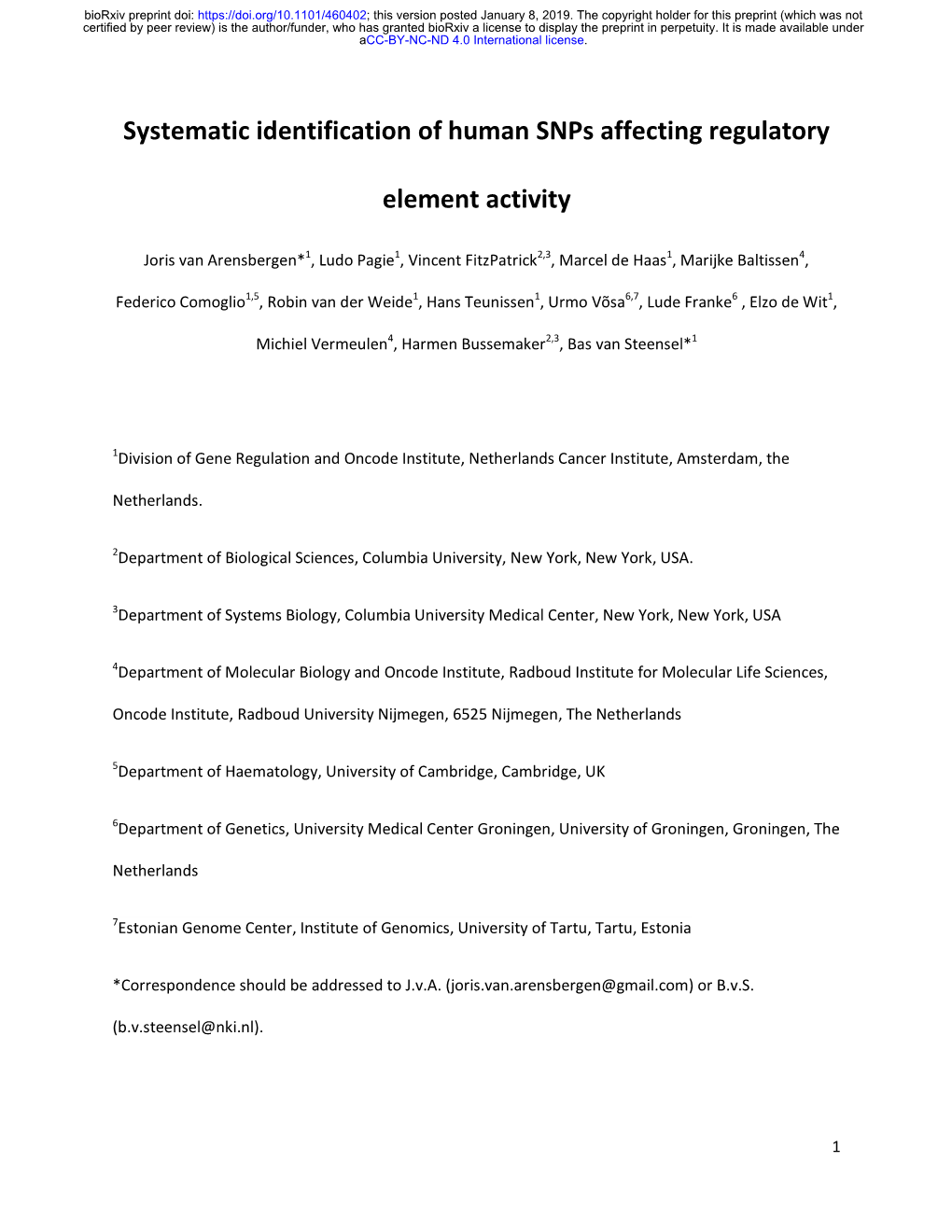 Systematic Identification of Human Snps Affecting Regulatory Element