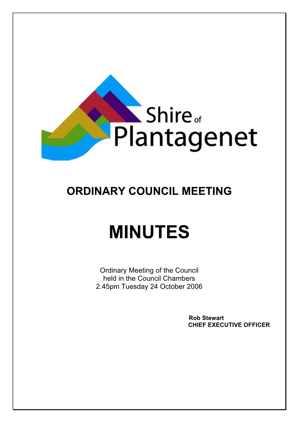 Ordinary Council Meeting Minutes