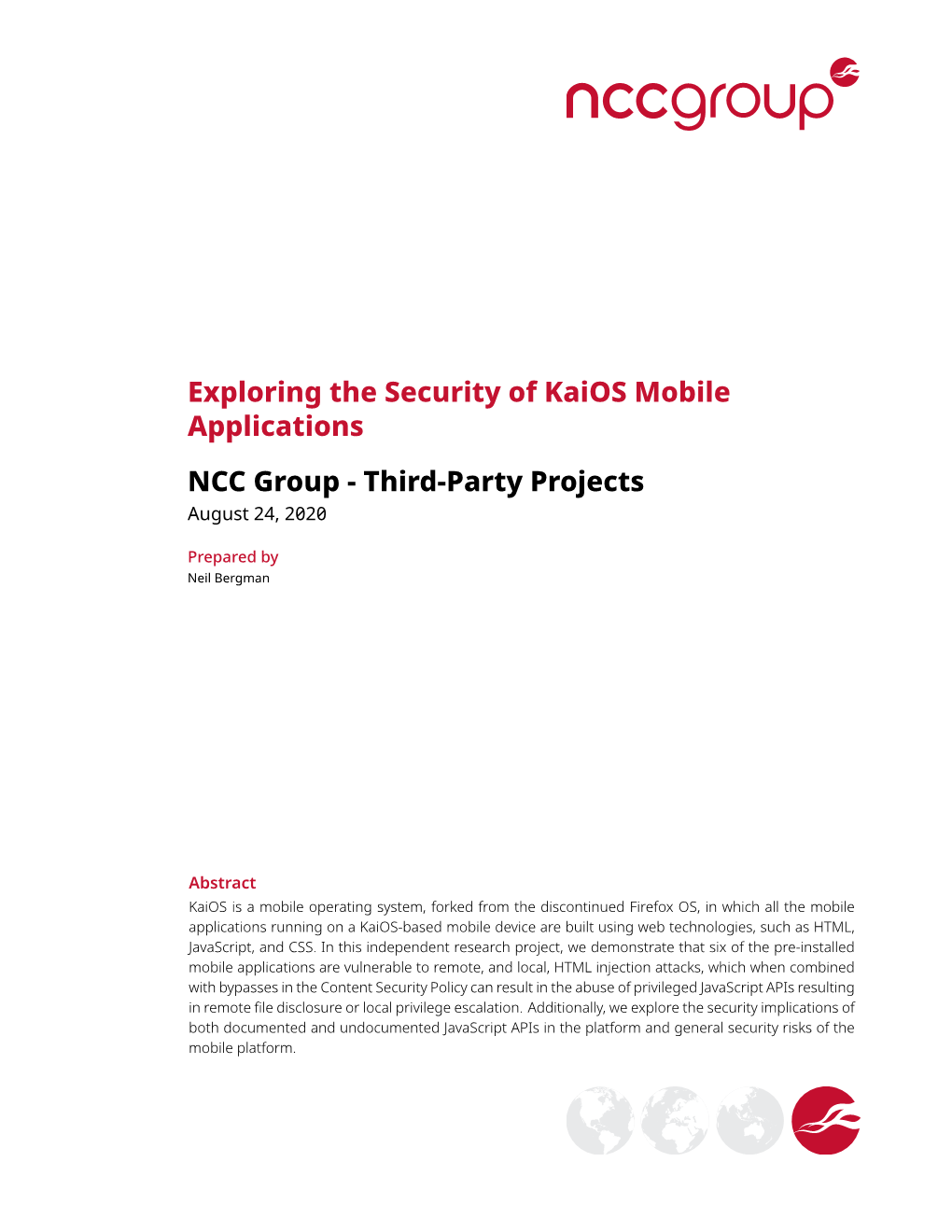 Exploring the Security of Kaios Mobile Applications NCC Group - Third-Party Projects August 24, 2020