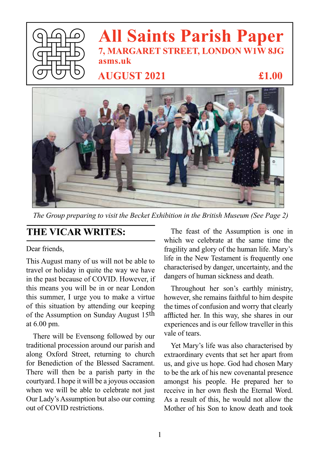 Read the Parish Paper August 2021 Published