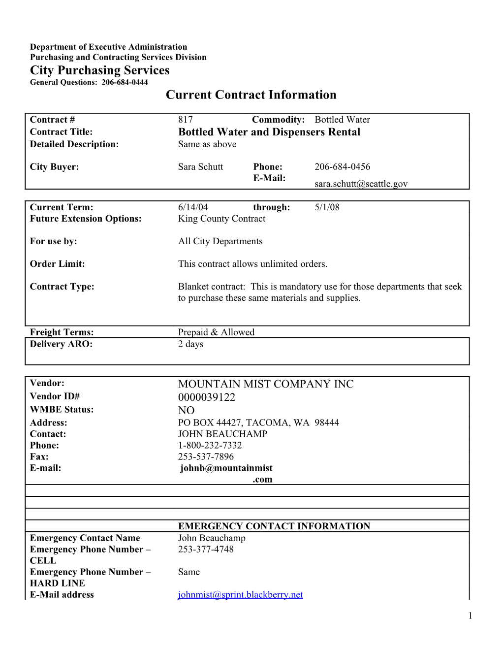 Current Contract Information Form s16