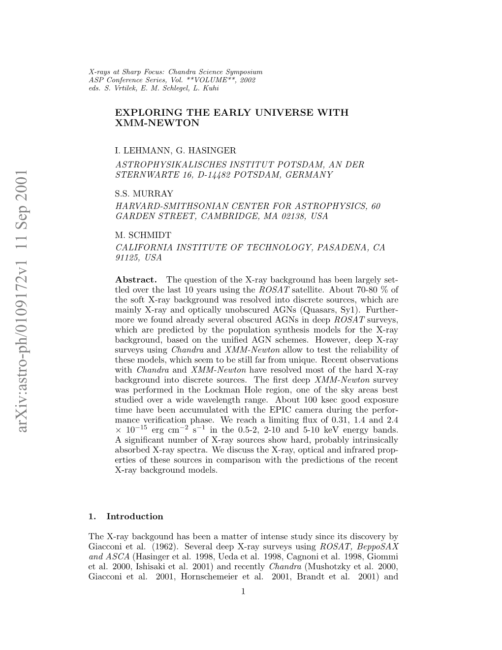 Exploring the Early Universe with Xmm-Newton 3