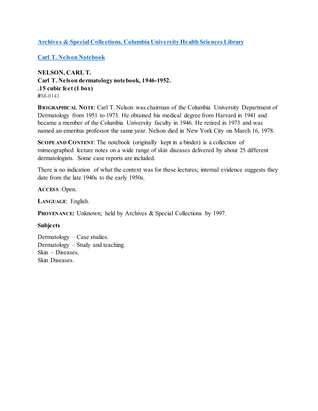 Download Carl T. Nelson Dermatology Notebook Pdf Finding