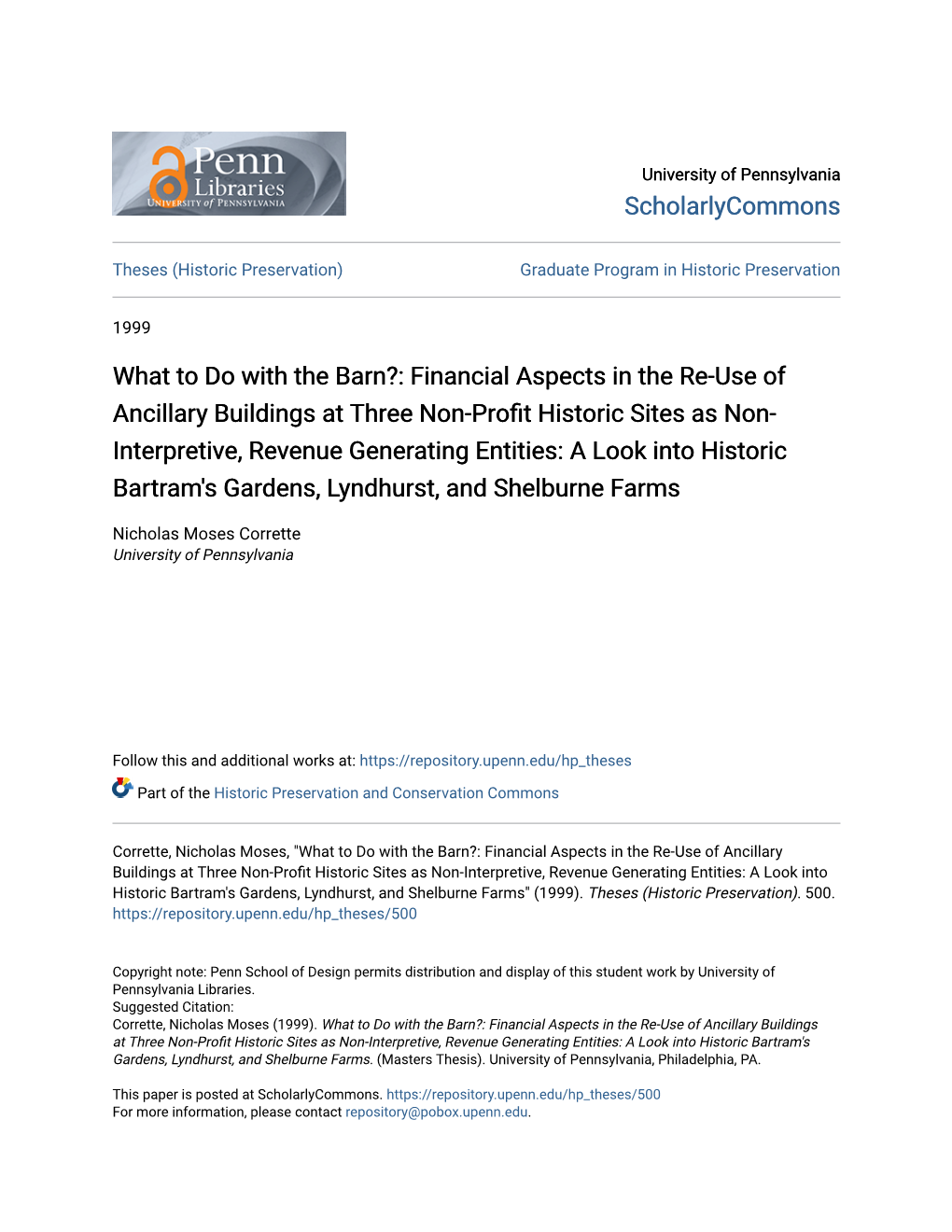 Financial Aspects in the Re-Use of Ancillary Buildings At