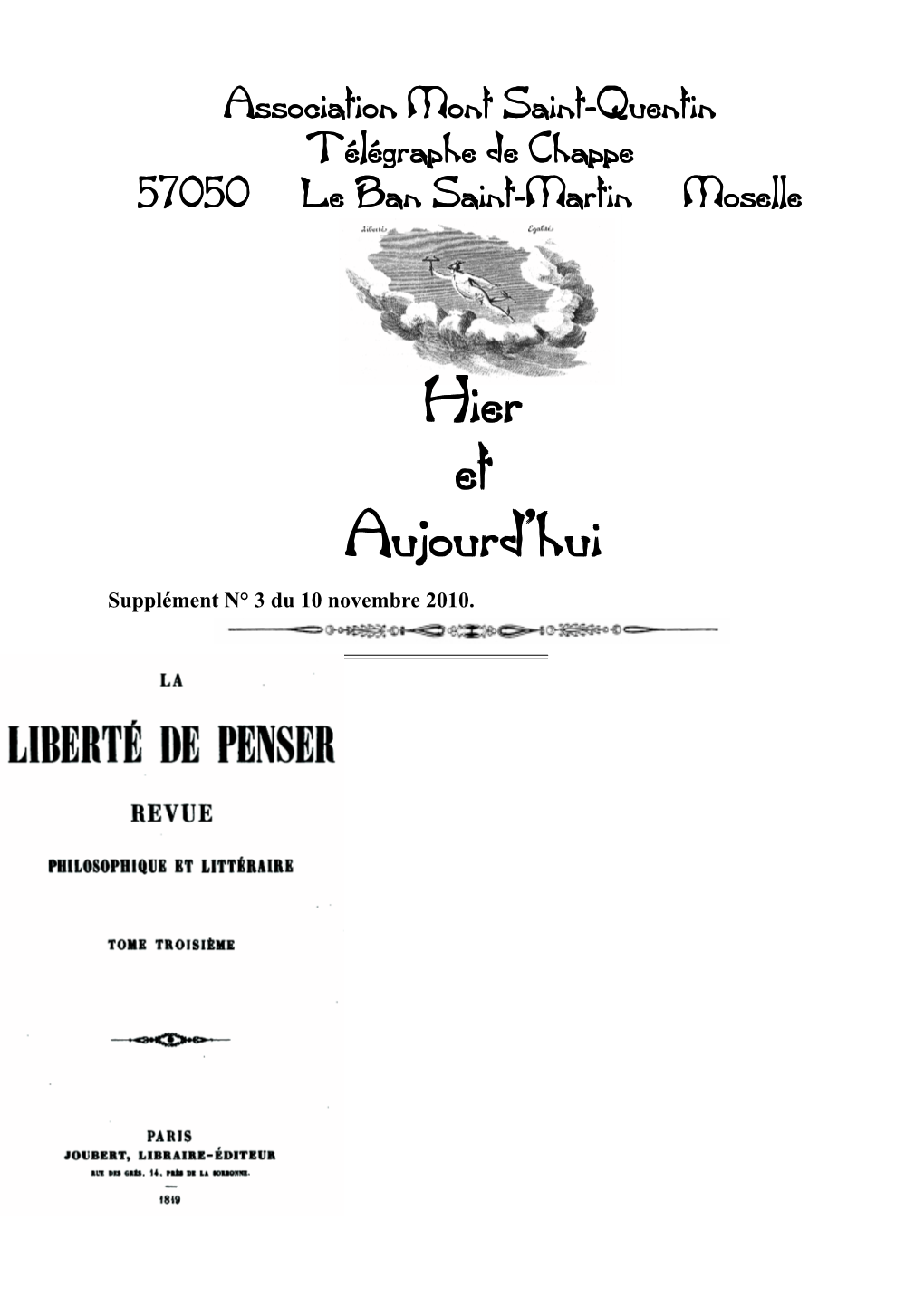 N° 3 Hier Et Aujourd'hui Supplément.P65