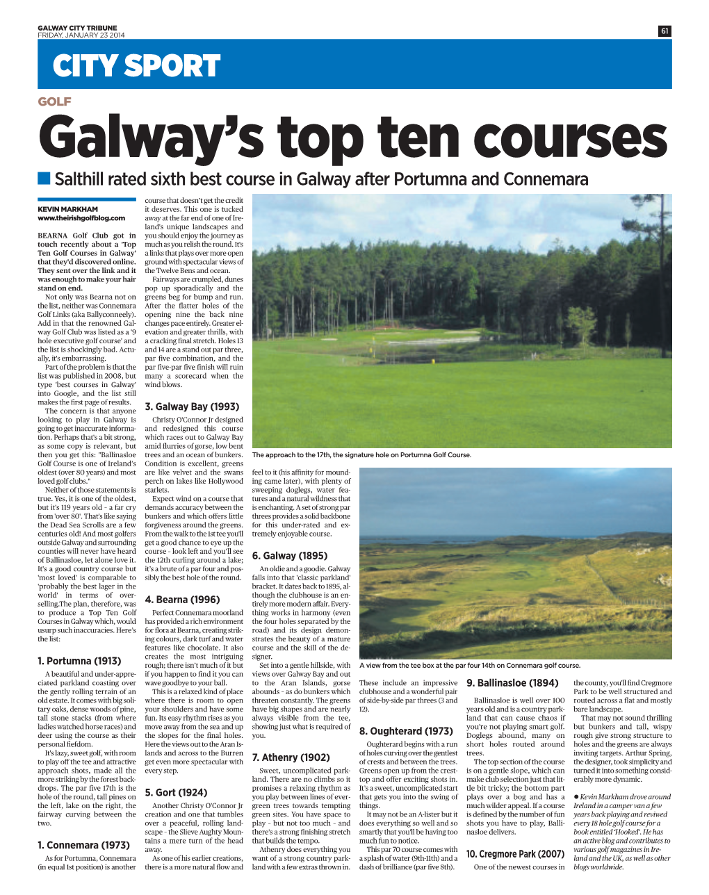 Galway's Top Ten Courses
