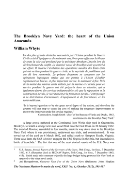 The Brooklyn Navy Yard: the Heart of the Union Anaconda William Whyte