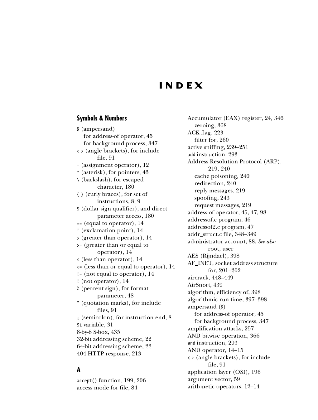 Symbols & Numbers A