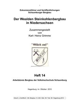 Heft 14 Wealden- Steinkohlen in Niedersachsen