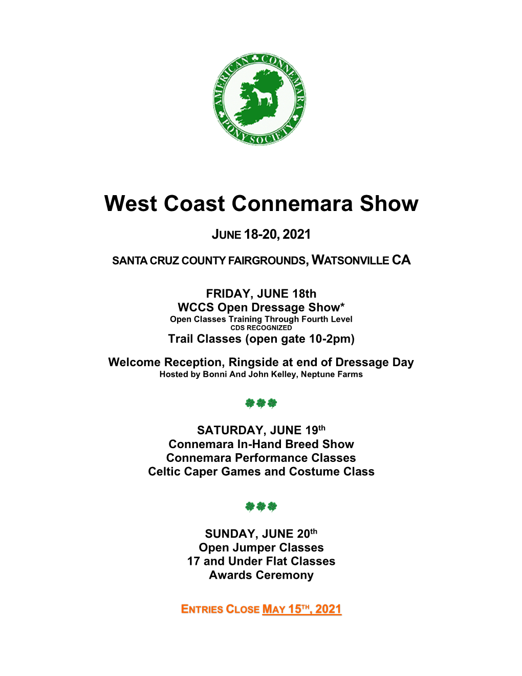 West Coast Connemara Show