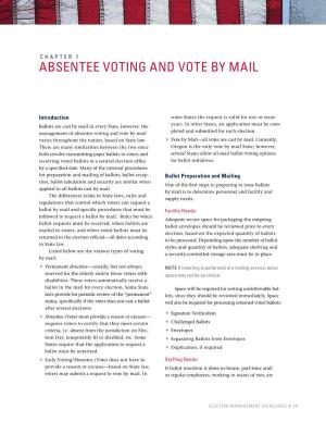 Absentee Voting and Vote by Mail
