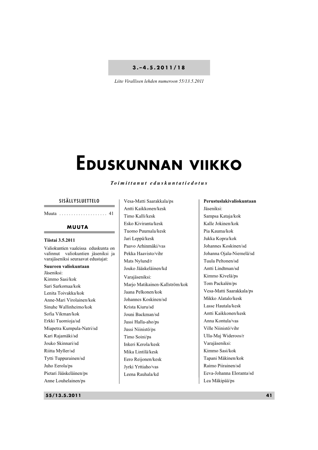 Eduskunnan Viikko