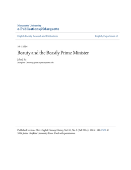 Beauty and the Beastly Prime Minister John J