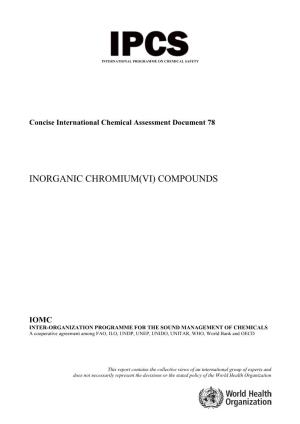 Inorganic Chromium(Vi) Compounds
