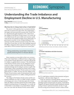 Understanding the Trade Imbalance and Employment Decline in U.S. Manufacturing