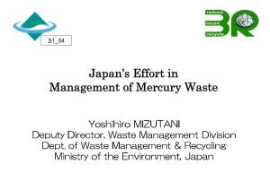 Japan''s Effort in Management of Mercury Waste