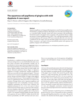 The Squamous Cell Papilloma of Gingiva with Mild Dysplasia: a Case Report Mayur A