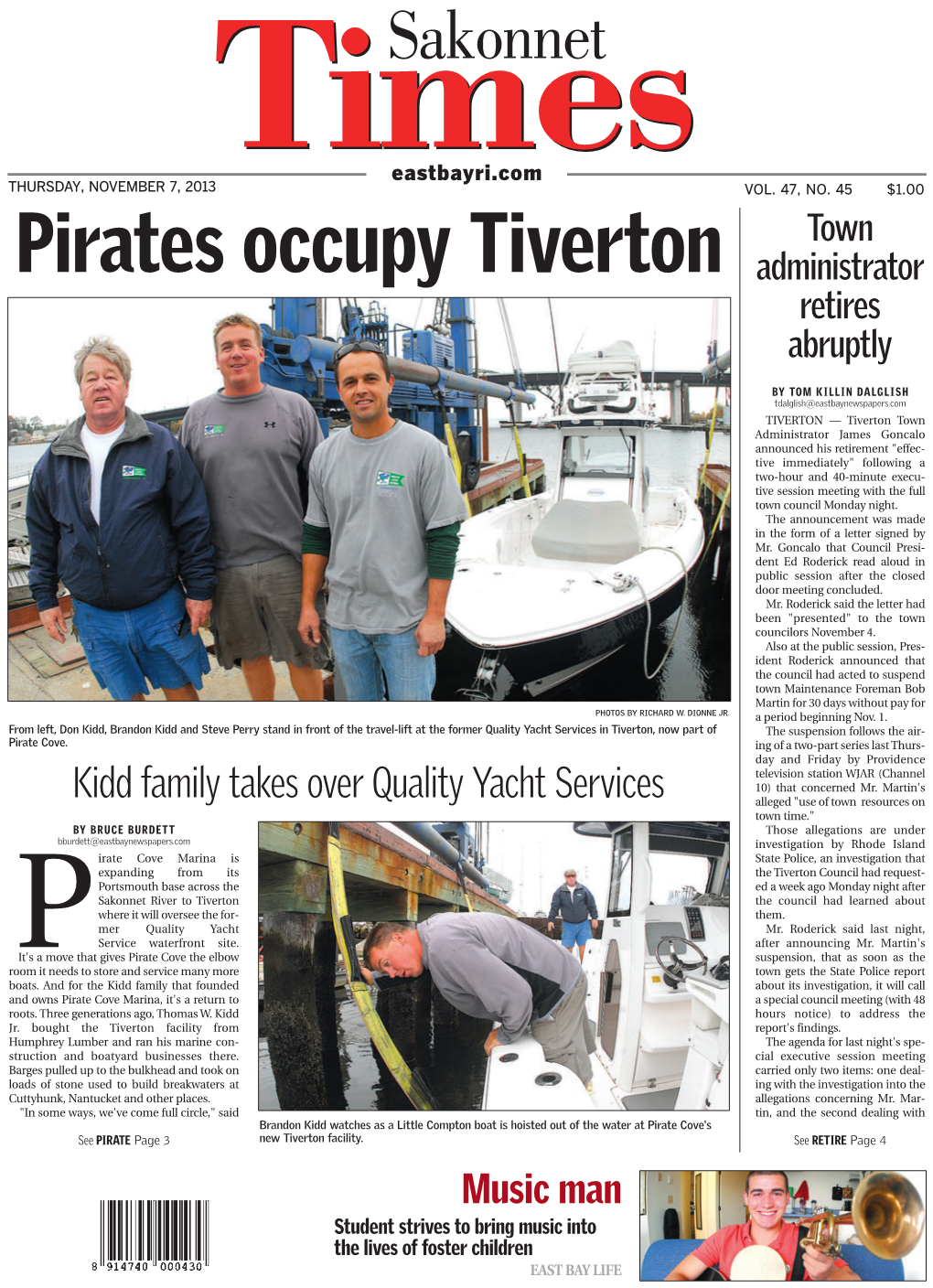 Pirates Occupy Tiverton Administrator Retires Abruptly