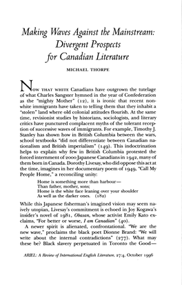 Divergent Prospects for Canadian Literature