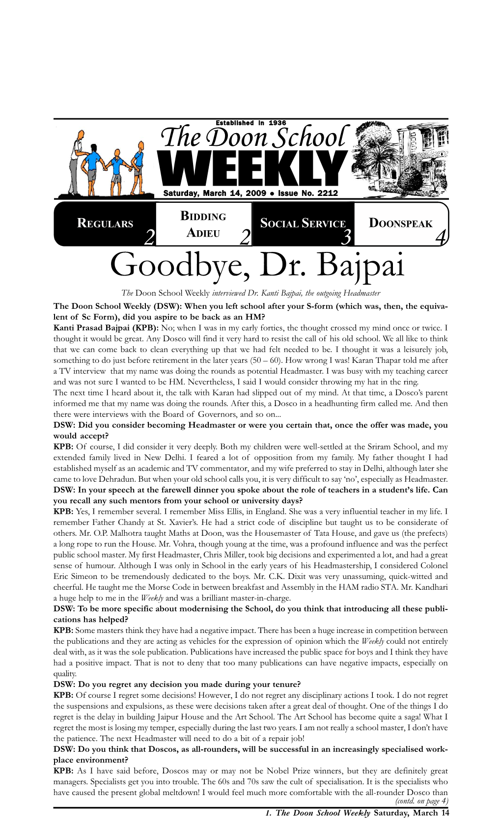 Weeklysaturday, March 14, 2009  Issue No