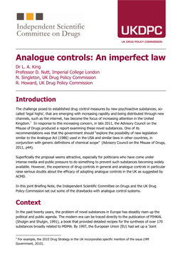Analogue Controls: an Imperfect Law Dr L