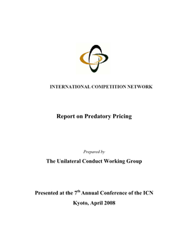 Report on Predatory Pricing