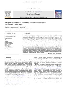 Perceptual Simulation in Conceptual Combination: Evidence from Property Generation