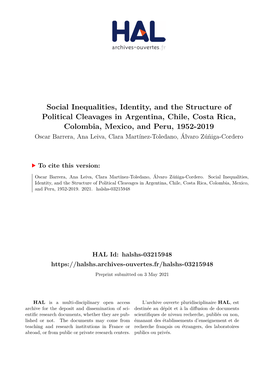Social Inequalities, Identity, and the Structure of Political Cleavages In