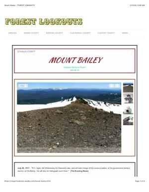 Mount Bailey - FOREST LOOKOUTS 2/15/20, 5�46 AM